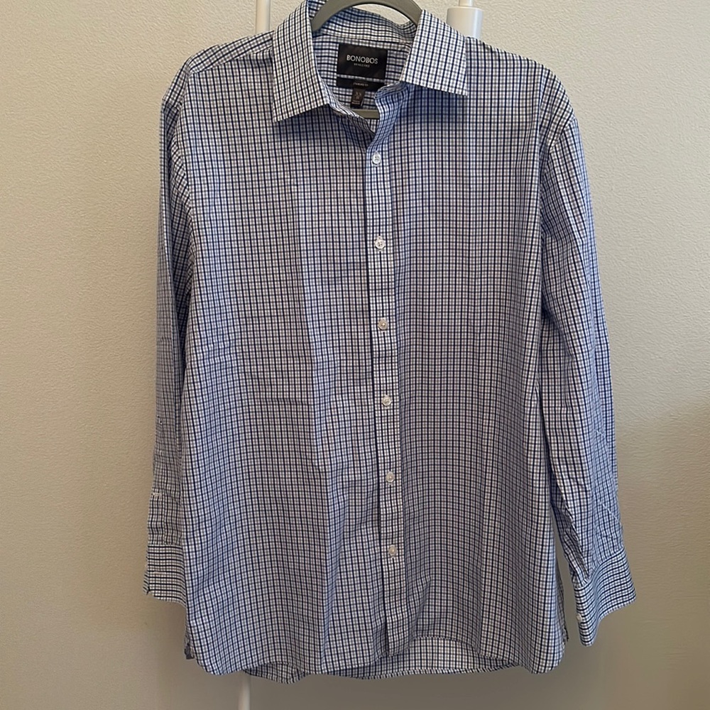 Men's Bonobos Checkered Long Sleeve Dress Shirt